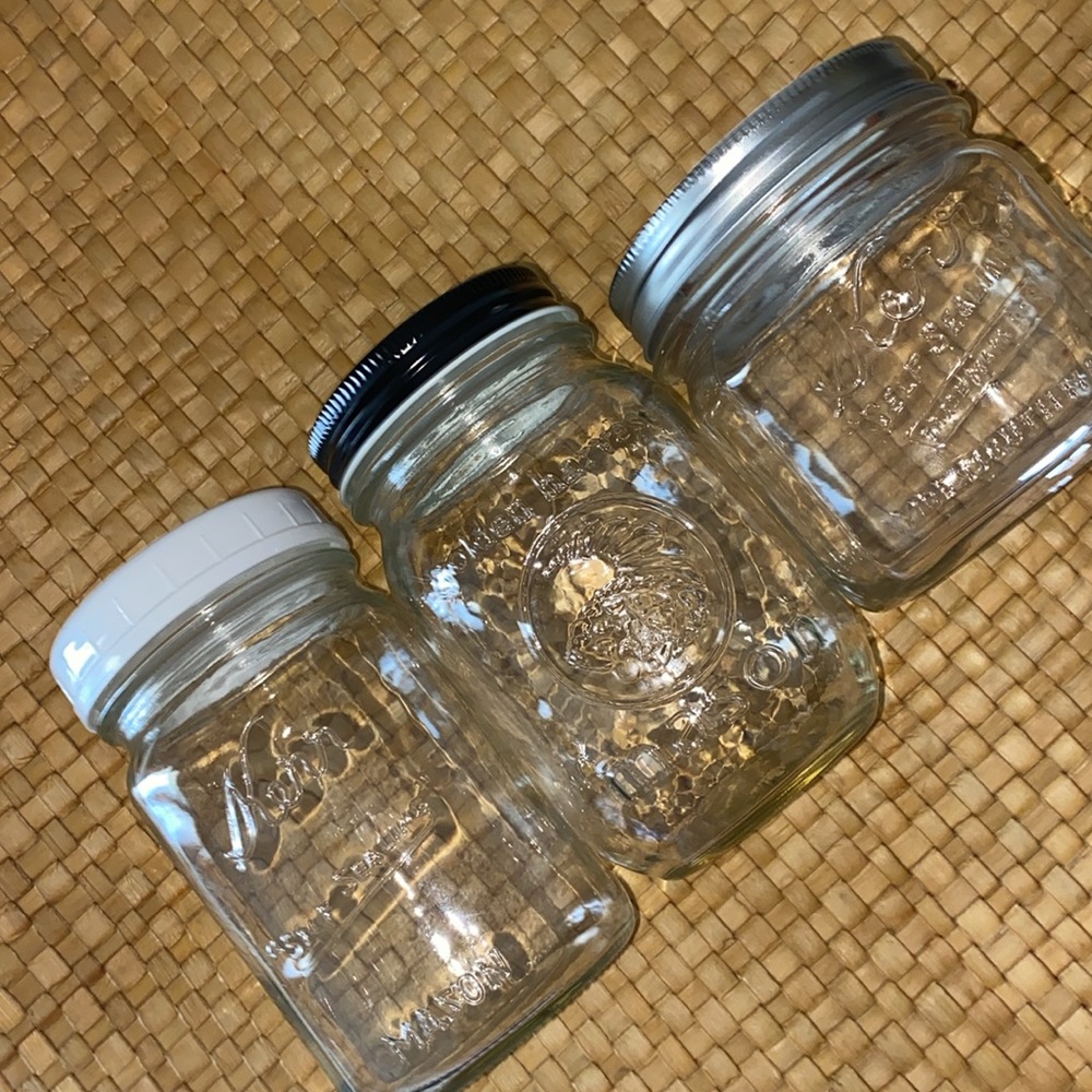 3 mason jars with lids